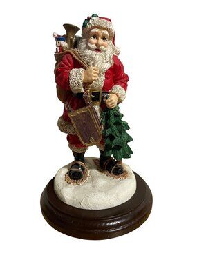 Traditional Santa Figurine Vintage 1990s Resin